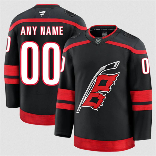 Men's Carolina Hurricanes Active Player Custom Black 2024-25 Home Stitched Hockey Jersey